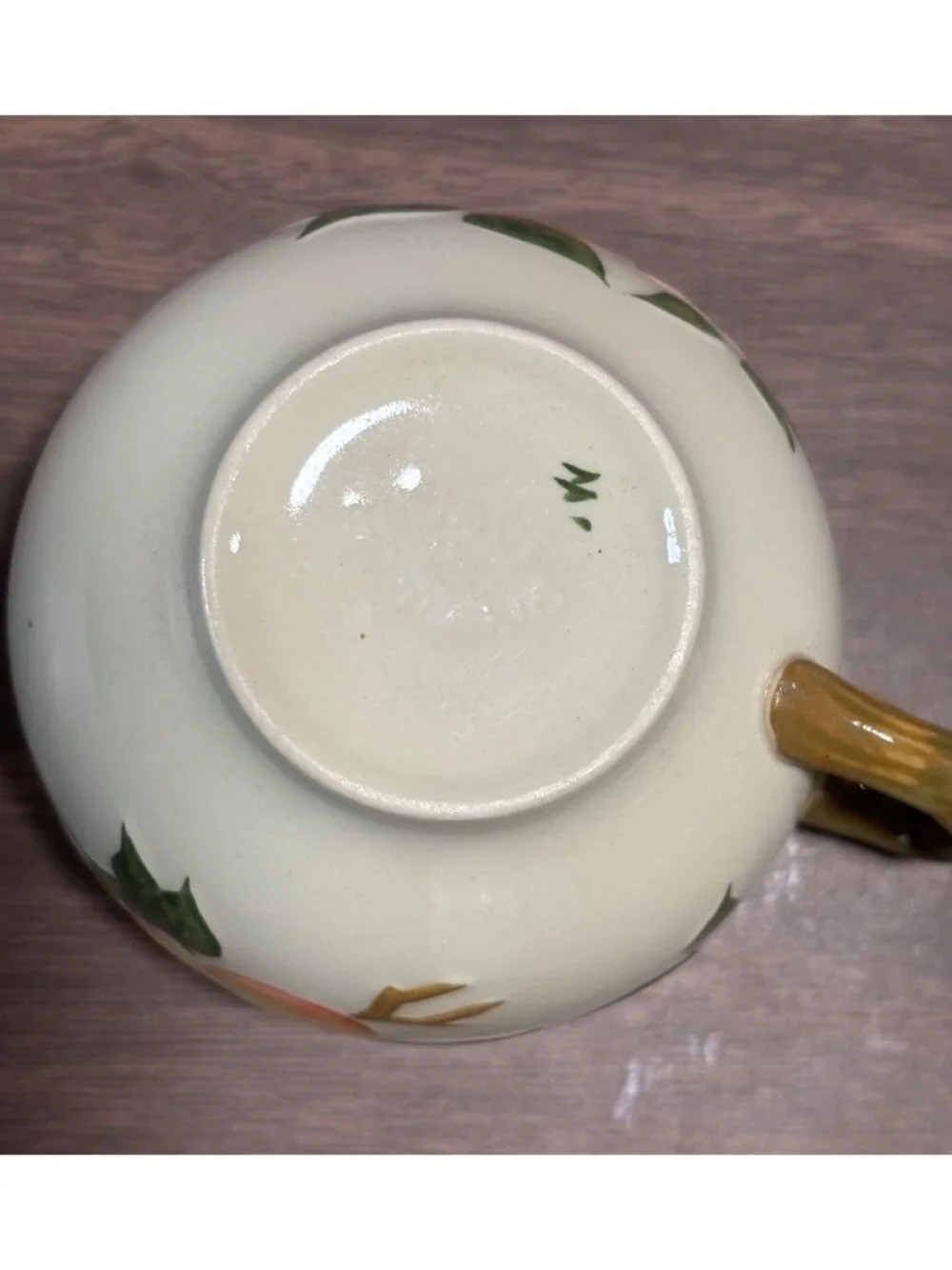 Johnson Bros Peach Bloom Flat Cup Saucer Set Made in England Vintage 1950s